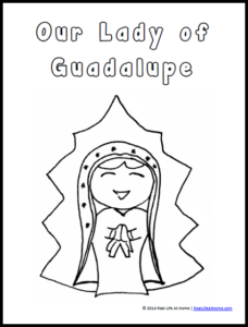 Our lady of guadalupe coloring page and activities