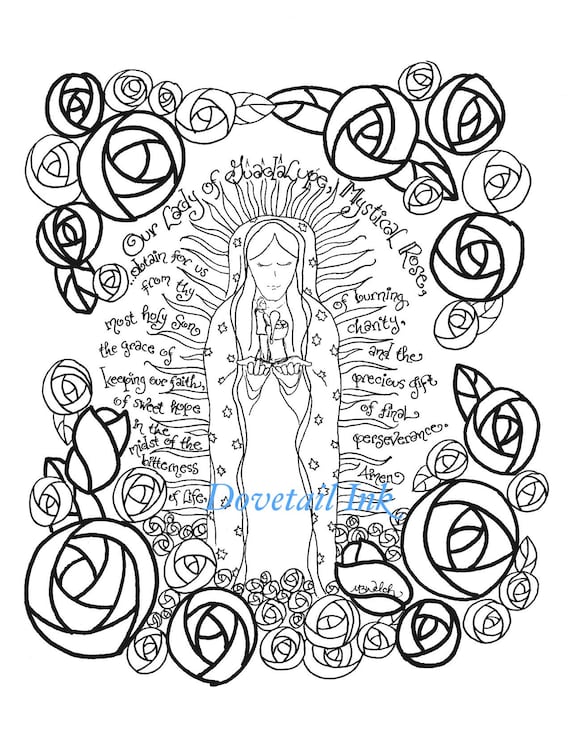 Printable set of our lady of guadalupe prayer and scripture coloring pages for all ages