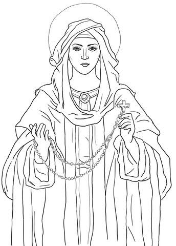 Our lady of the rosary coloring page free printable coloring pages