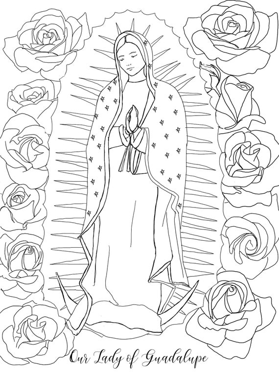 Our lady of guadalupe coloring page