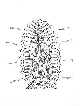 Our lady of guadalupenuestra seãora de guadalupe coloring page espaãolenglish