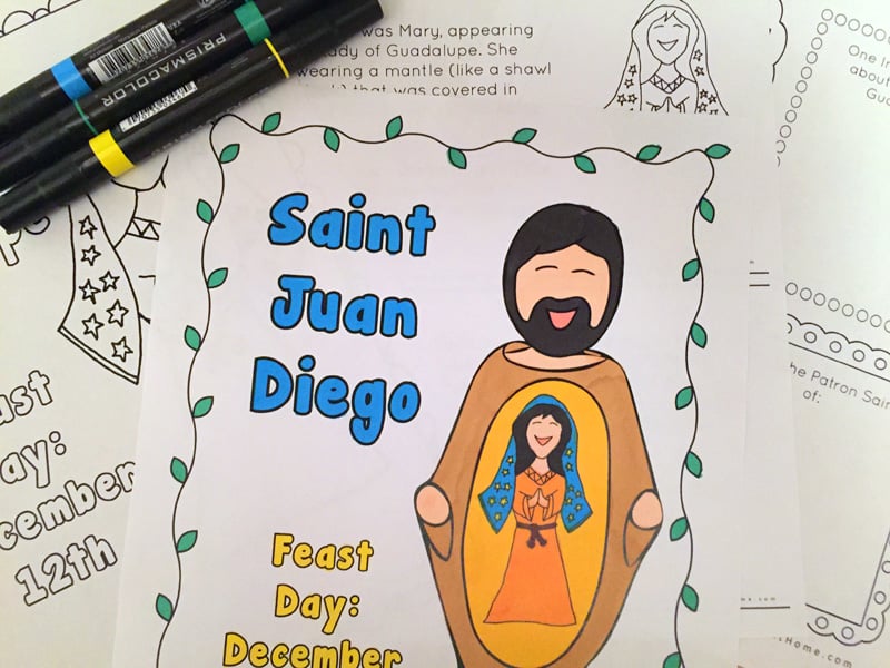 Our lady of guadalupe printables and worksheet packet