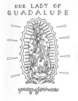 Our lady of guadalupenuestra seãora de guadalupe coloring page espaãolenglish