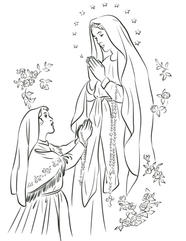 Our lady of lourdes coloring page free printable coloring pages