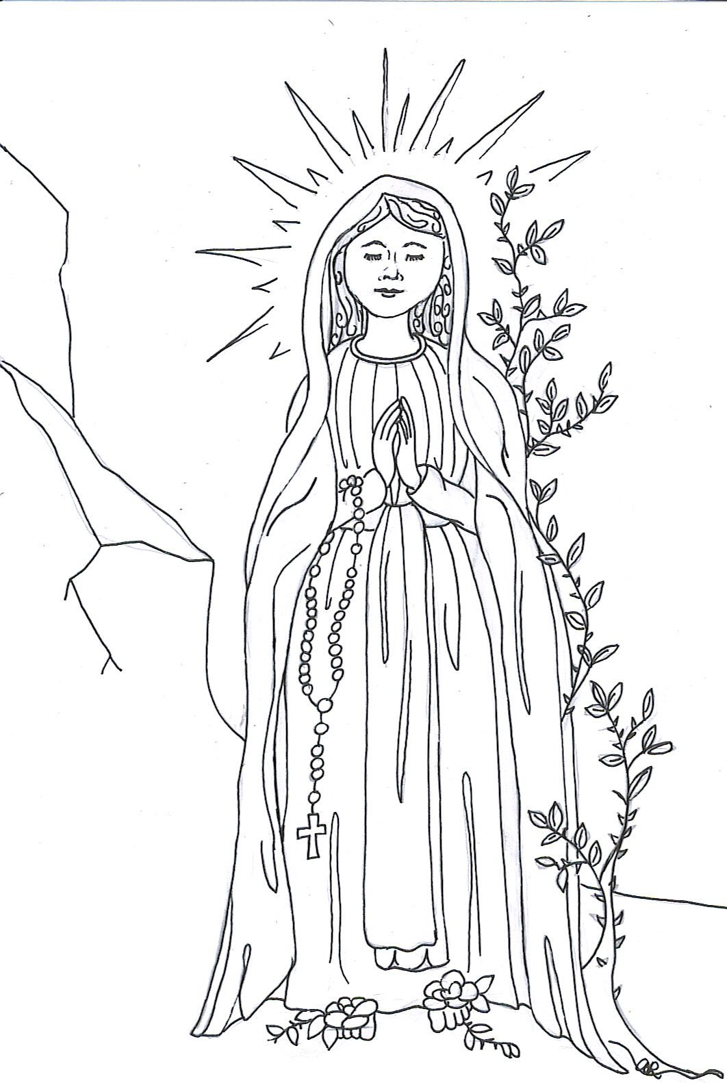 Our lady of lourdes coloring page coloring pages our lady of lourdes lady of lourdes