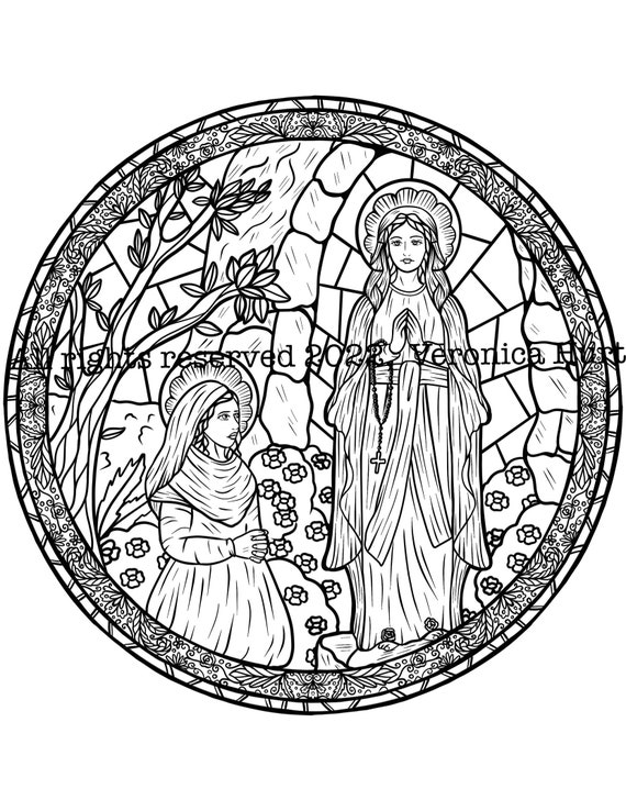 Our lady of lourdes coloring page saint bernadette coloring page for kids and adults