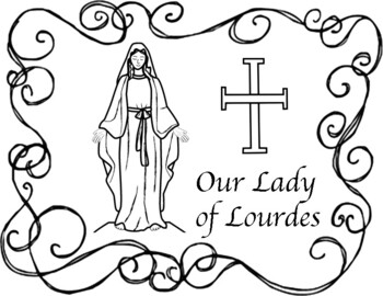 Our lady of lourdes mini book and coloring page by miss ps prek pups