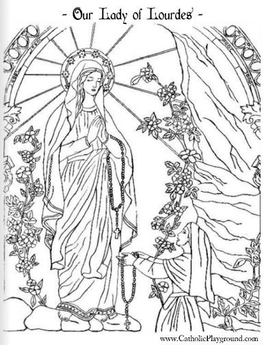 Our lady of lourdes coloring page february th â catholic playground