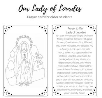 Our lady of lourdes by halos and pencils tpt