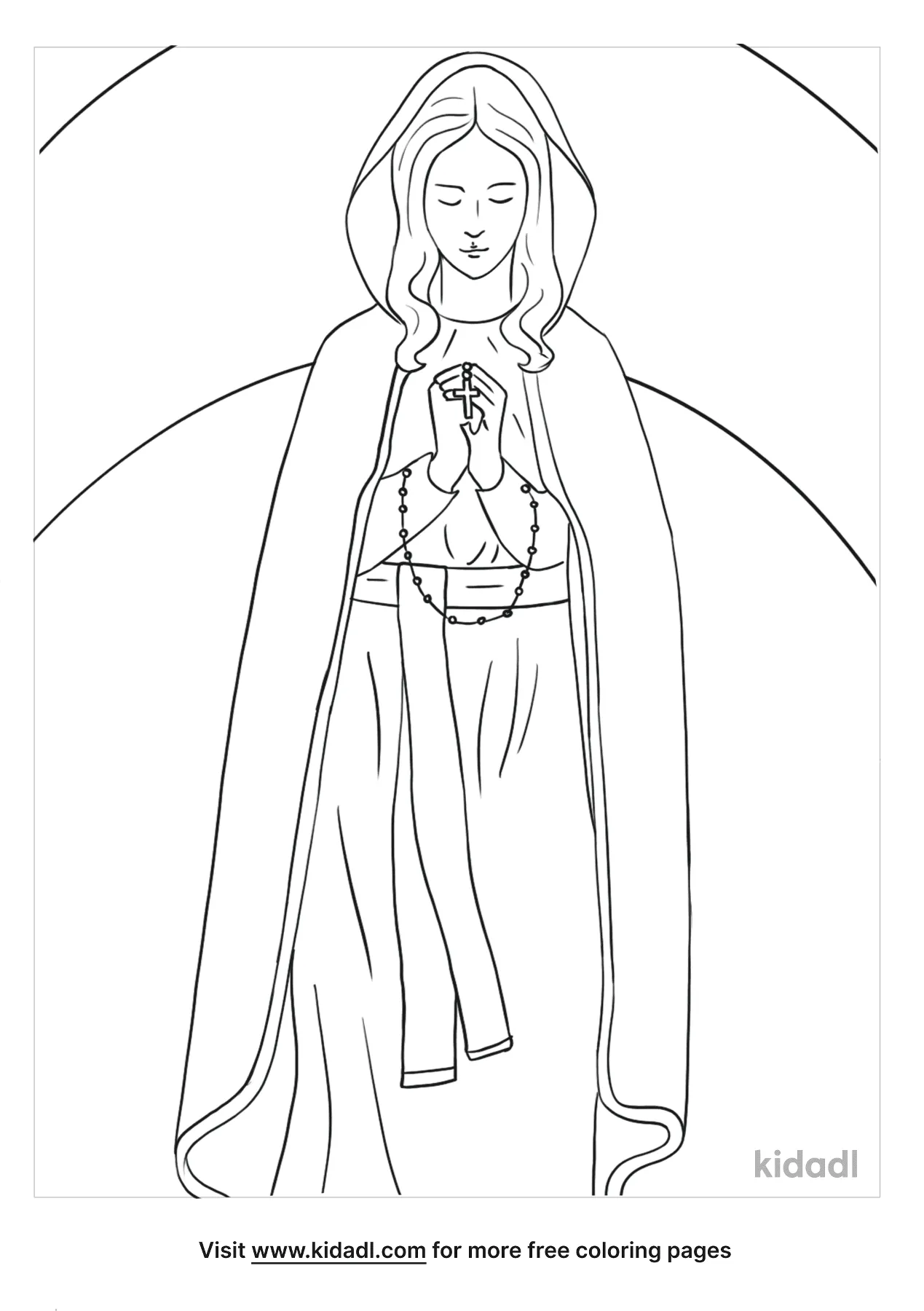 Free our lady of lourdes coloring page coloring page printables