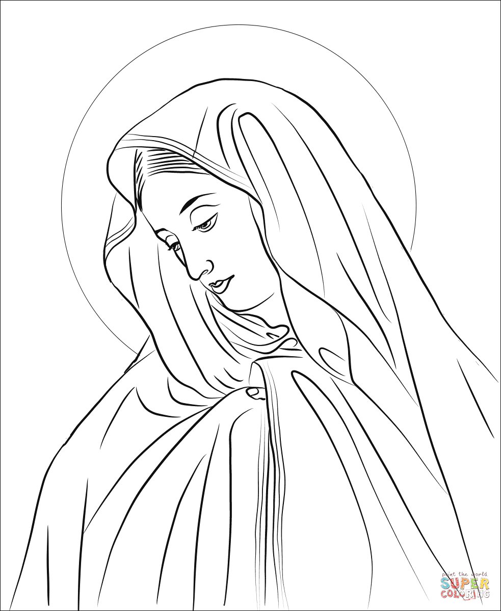 Our lady of sorrows coloring page free printable coloring pages