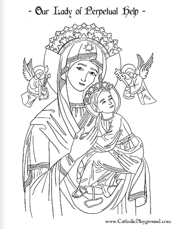 Marian coloring pages â catholic playground