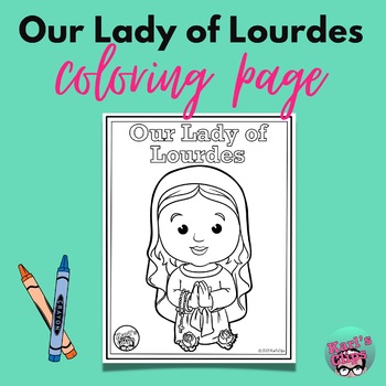 Our lady of lourdes marian apparitions february feast catholic coloring page