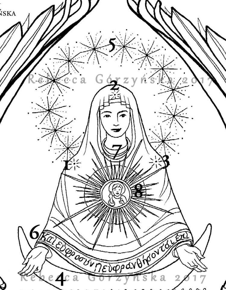 Our lady of the sign ark of mercy â catholic coloring page â delphina rose art