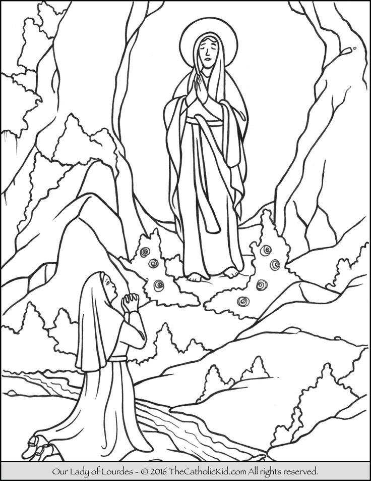 Our lady of lourdes coloring page catholic coloring coloring pages free coloring pages