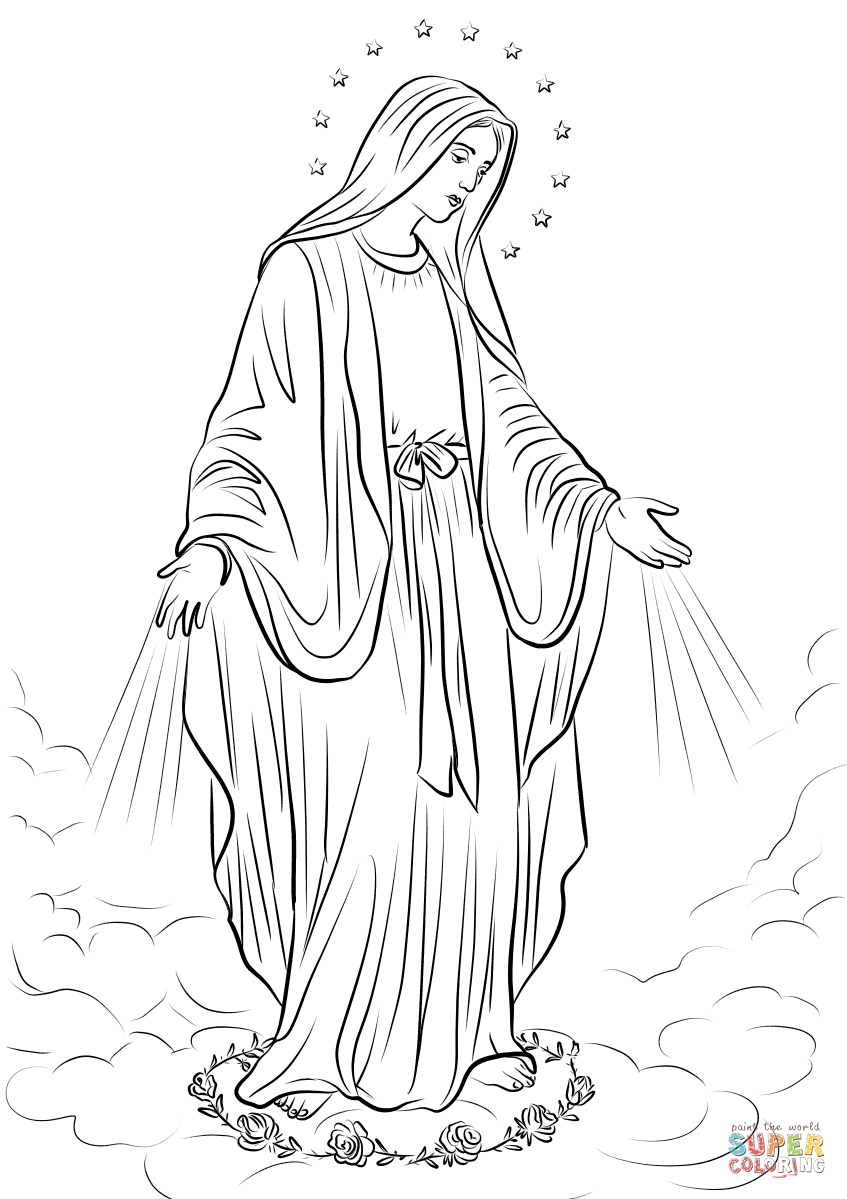 Our lady of grace coloring page free printable coloring pages