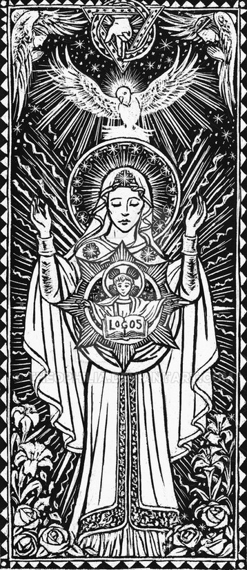 Art therapy coloring page virgin mary magnificat