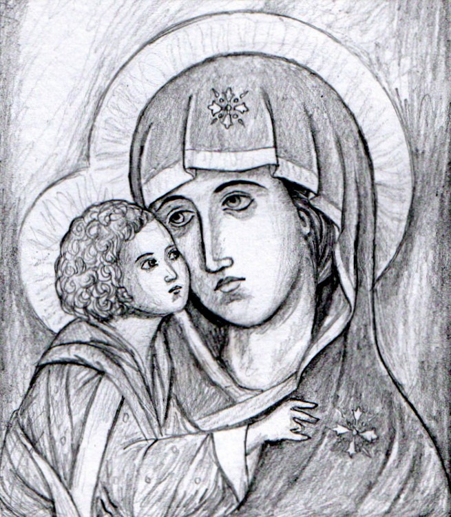 Art therapy coloring page virgin mary mary and jesus