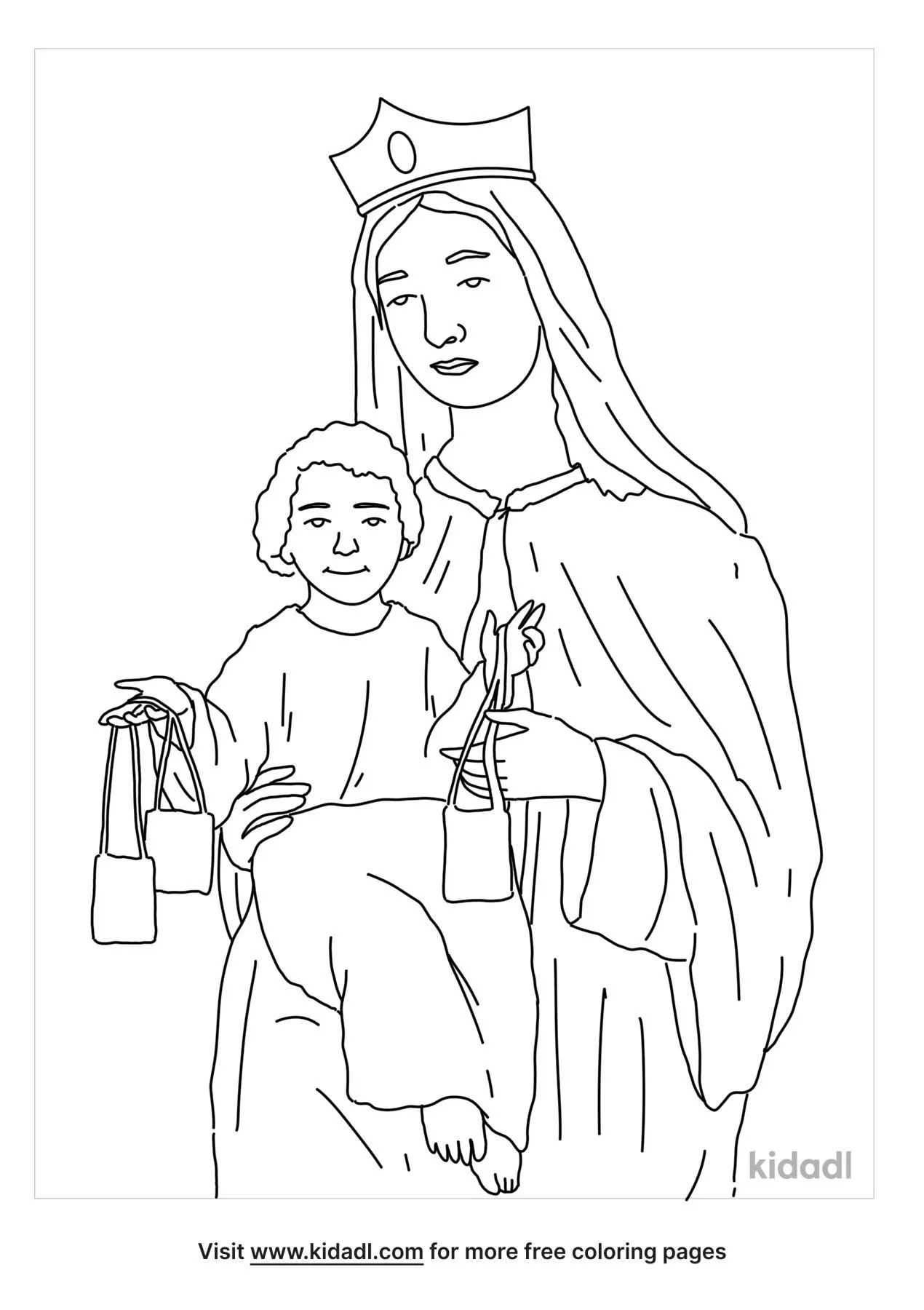 Free our lady of mount carmel coloring page coloring page printables