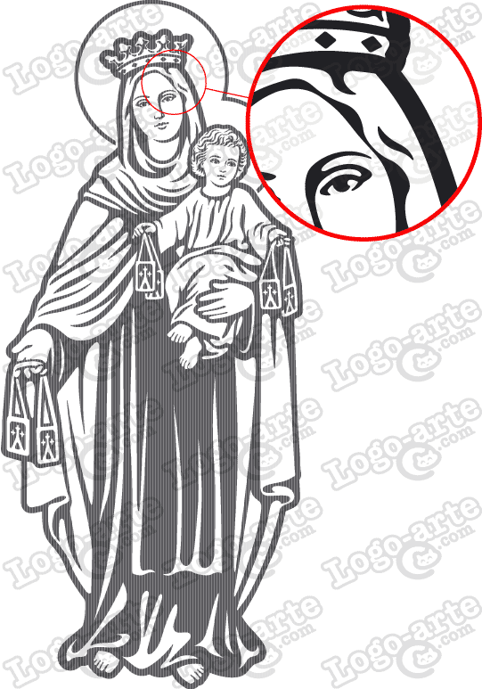 Vector image of our lady of mount carmel for cutting plotter