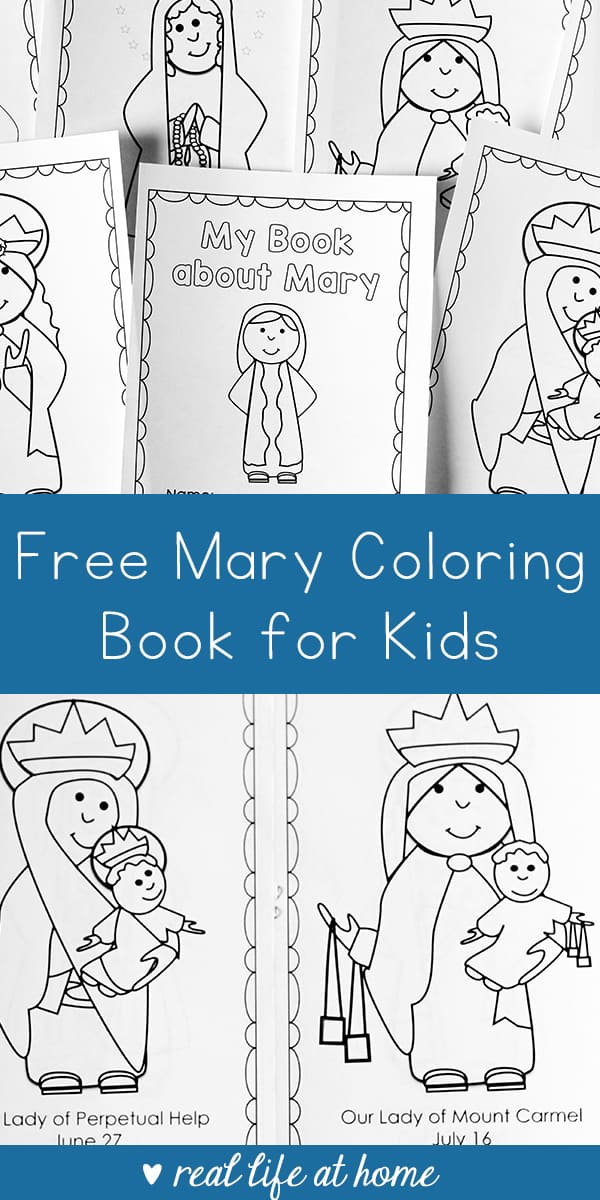 Free printable mary coloring book for catholic kids