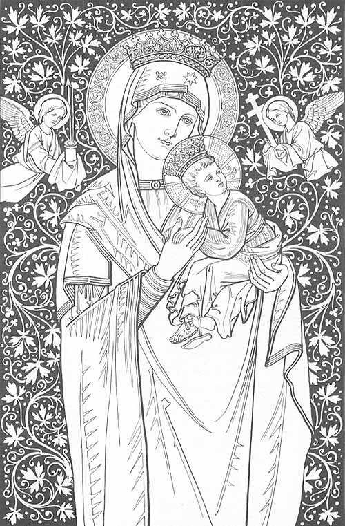 Colour the picture of st joseph and the child jesus