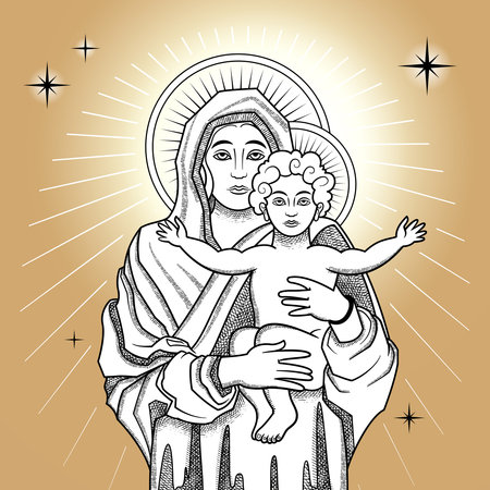 Our lady of mount carmel cliparts stock vector and royalty free our lady of mount carmel illustrations