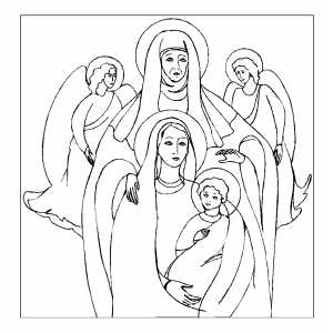 Saint anna and holiness coloring page