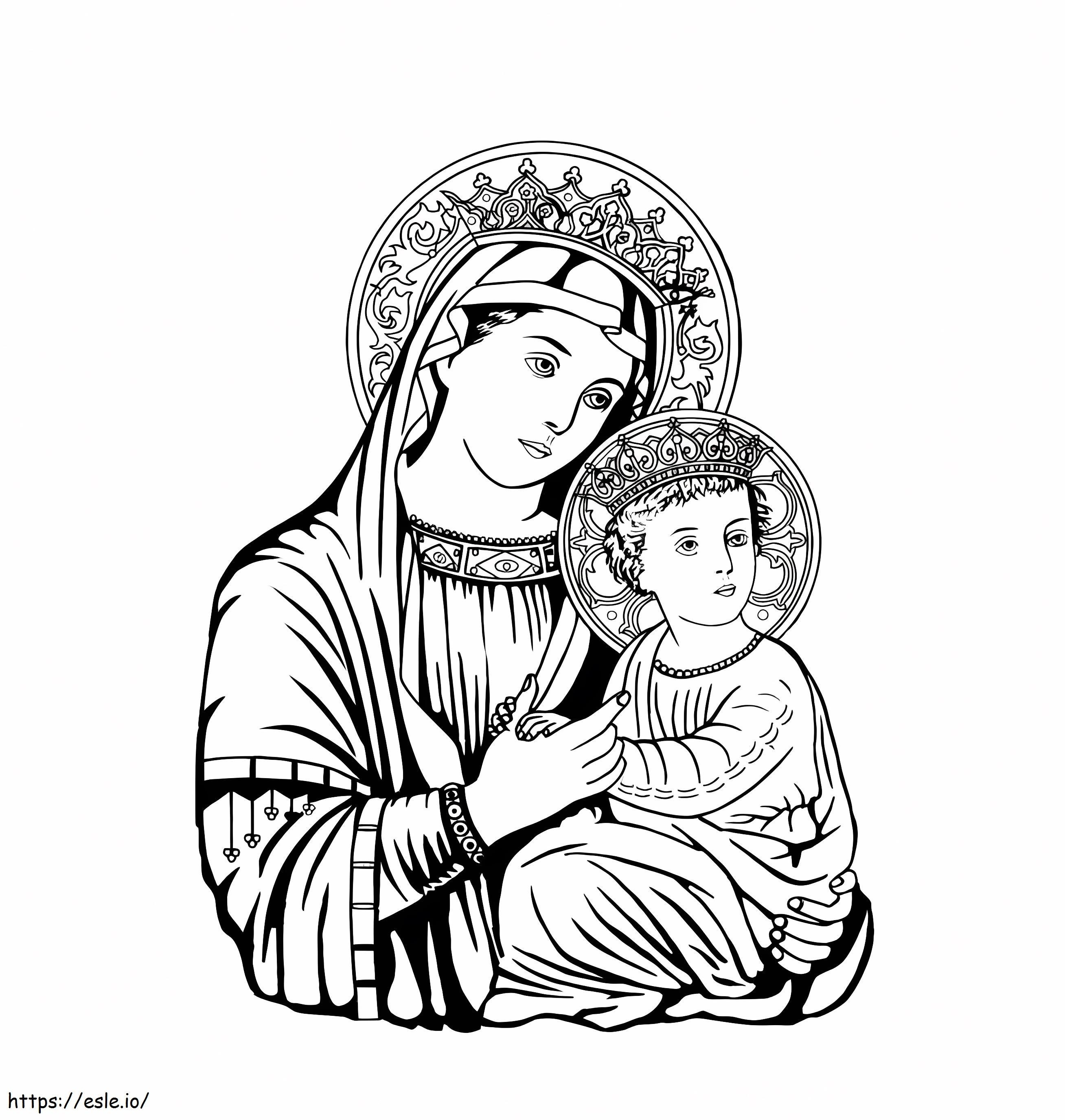 Mother of jesus coloring picture coloring page