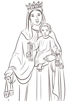 Our lady of mt carmel coloring sheets â