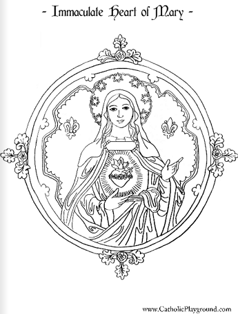 Marian coloring pages â catholic playground