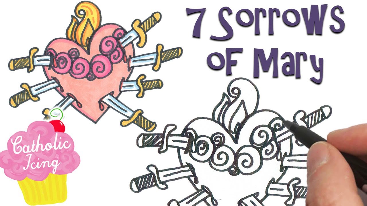 How to draw the seven sorrows of mary