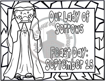 Our lady of sorrows worksheet and activity pack by the treasured schoolhouse