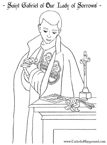 Saint gabriel of our lady of sorrows coloring page saint coloring coloring pages catholic coloring