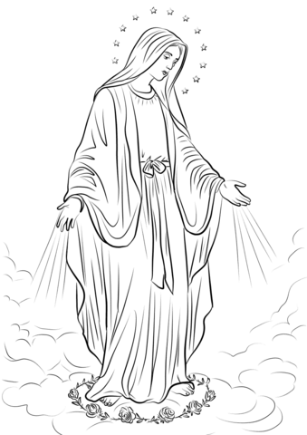 Our lady of grace coloring page free printable coloring pages