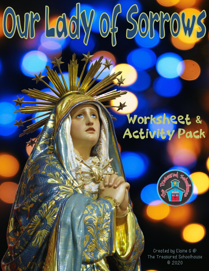 Our lady of sorrows worksheet and activity pack made by teachers