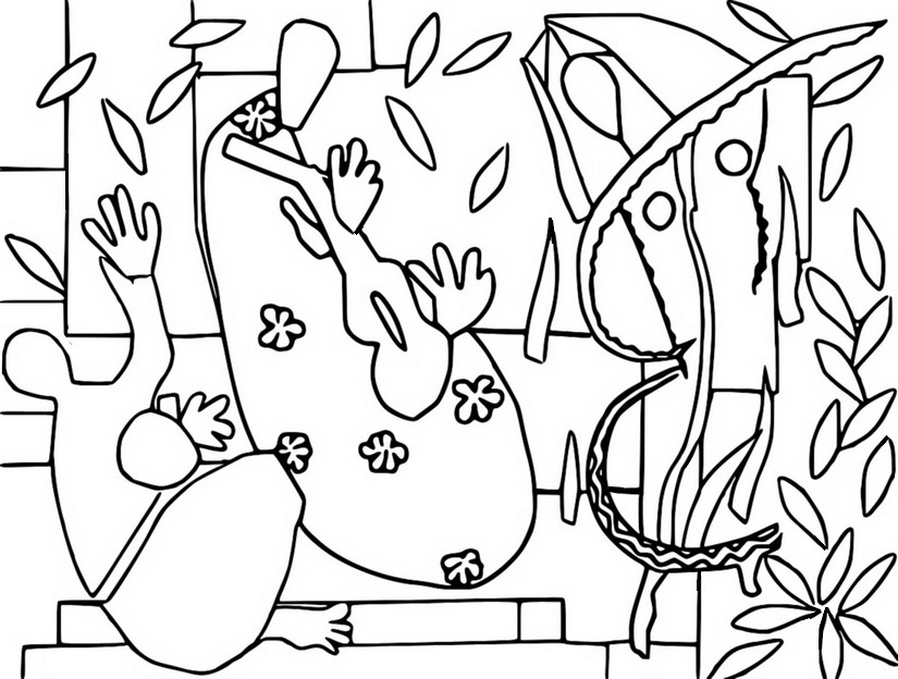 Art therapy coloring page matisse the sorrows of the king