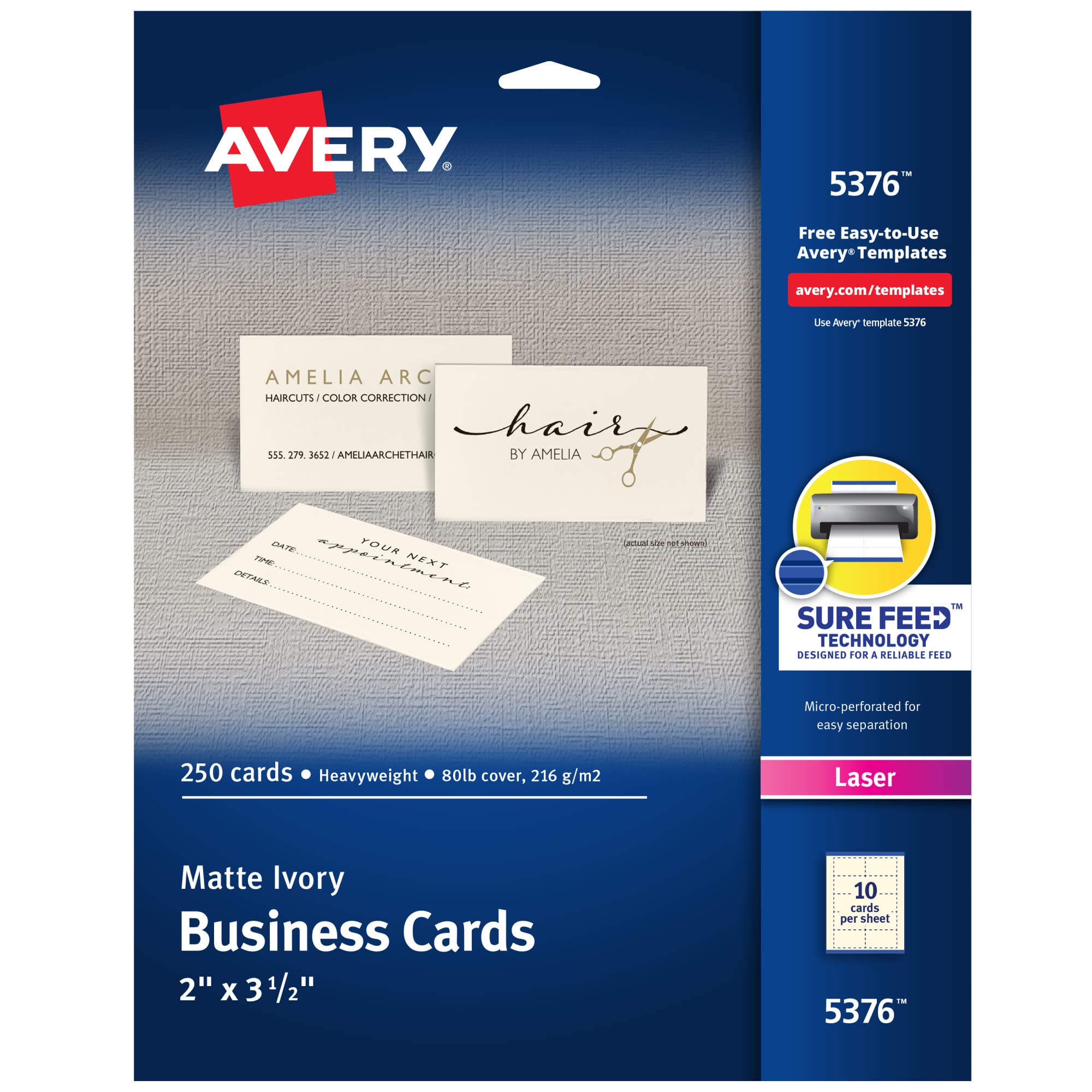 Avery laser ivory business rds box rds office products