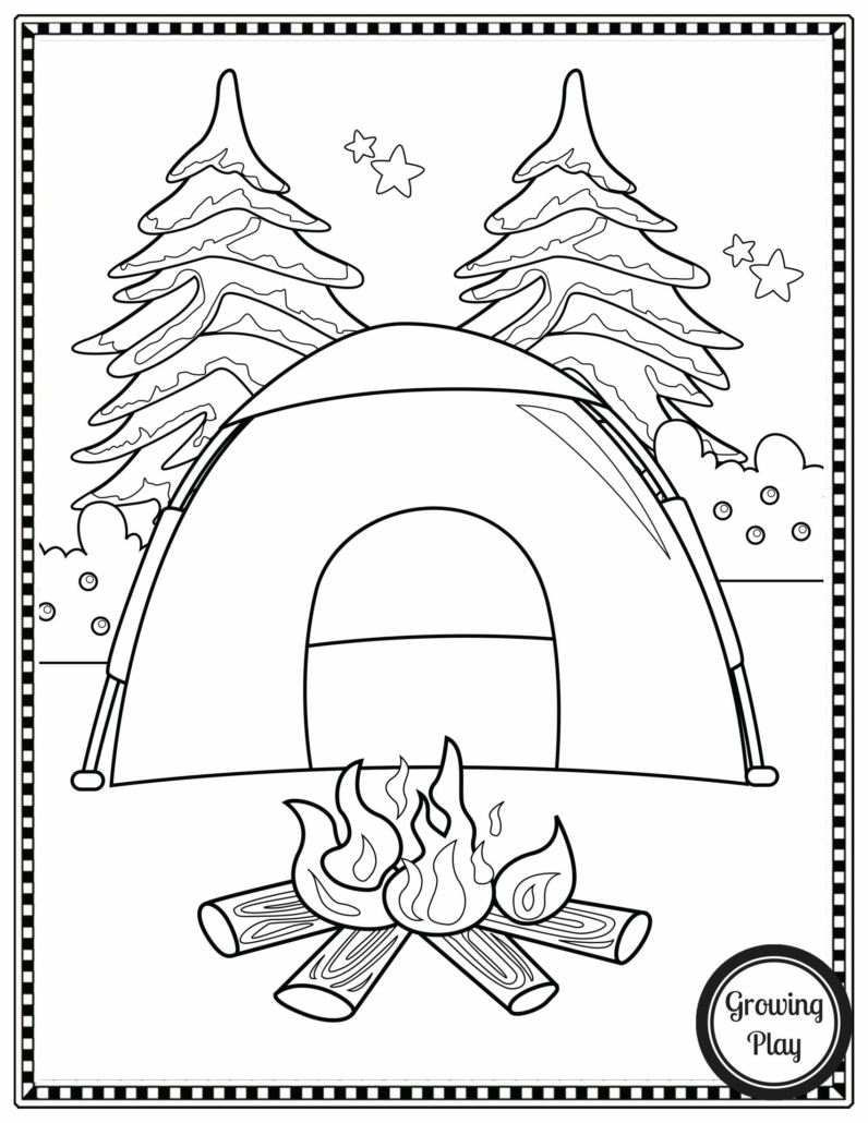 Free camping coloring pages