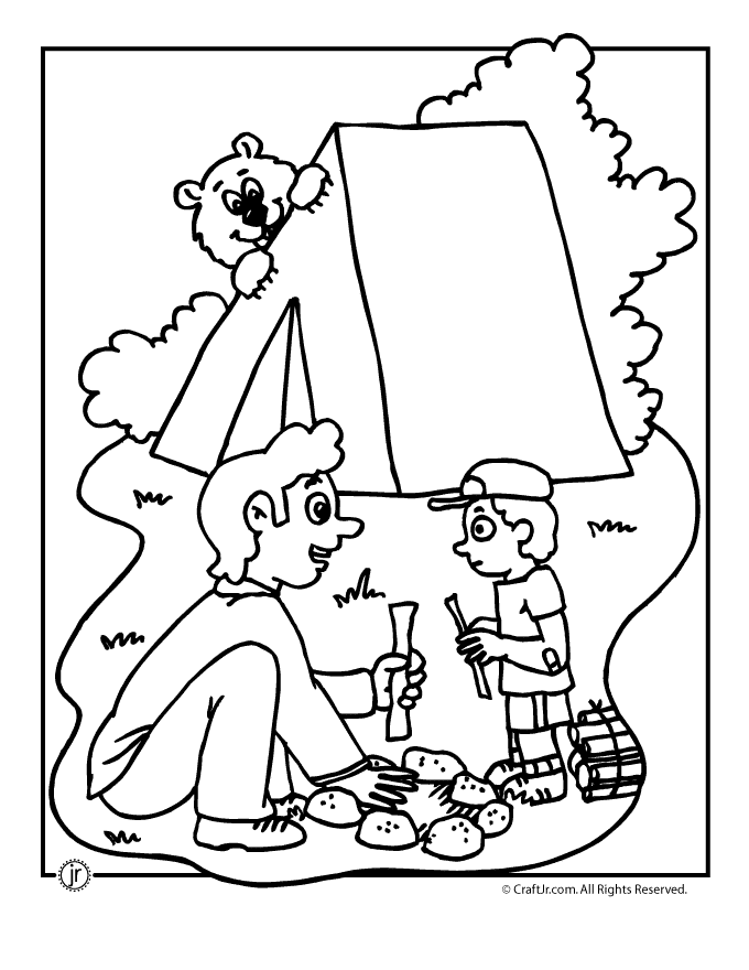 Camp activities camping coloring pages