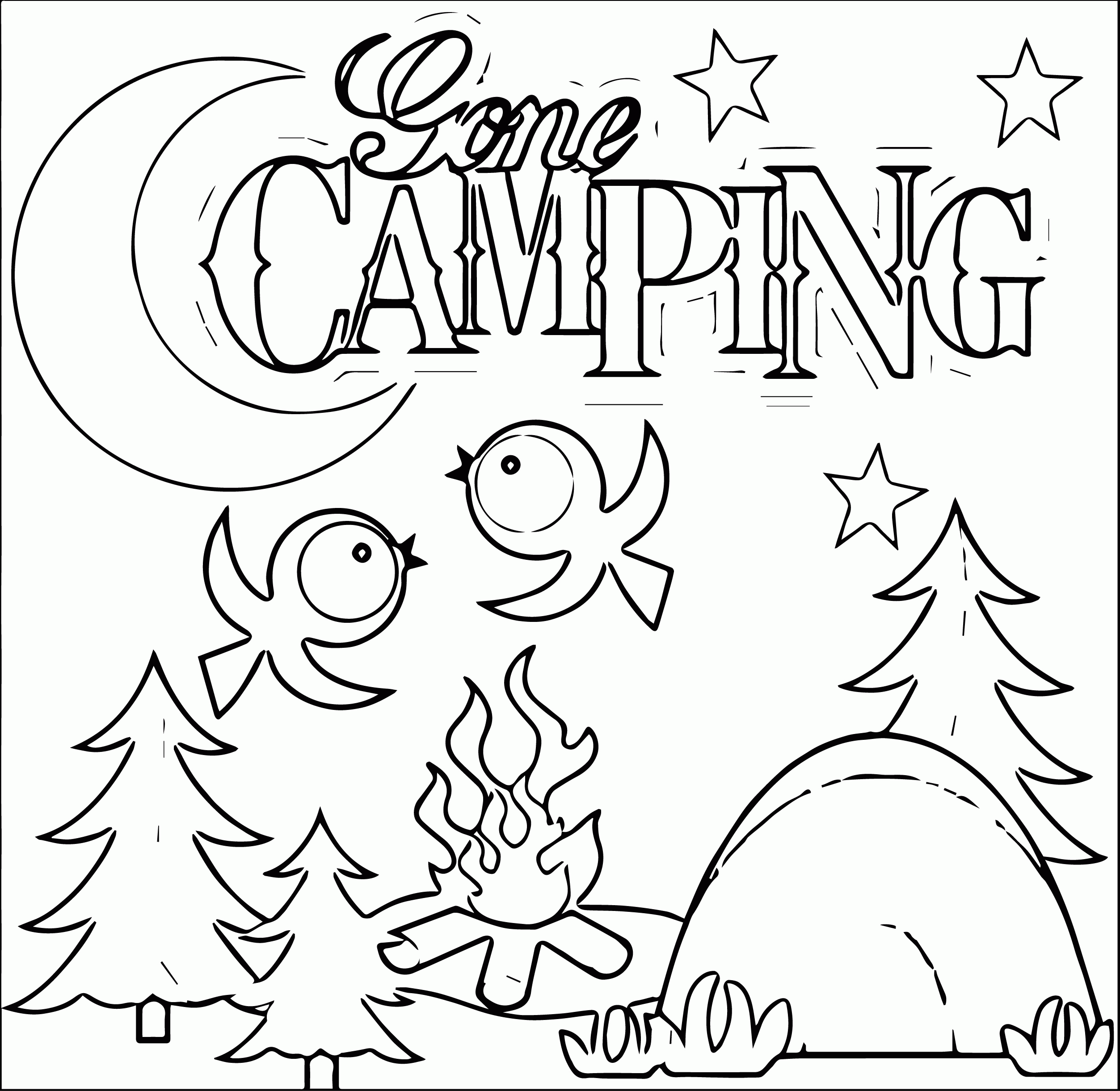 Camping coloring pages