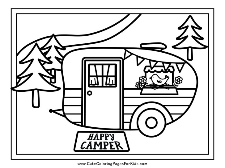 Camping coloring pages