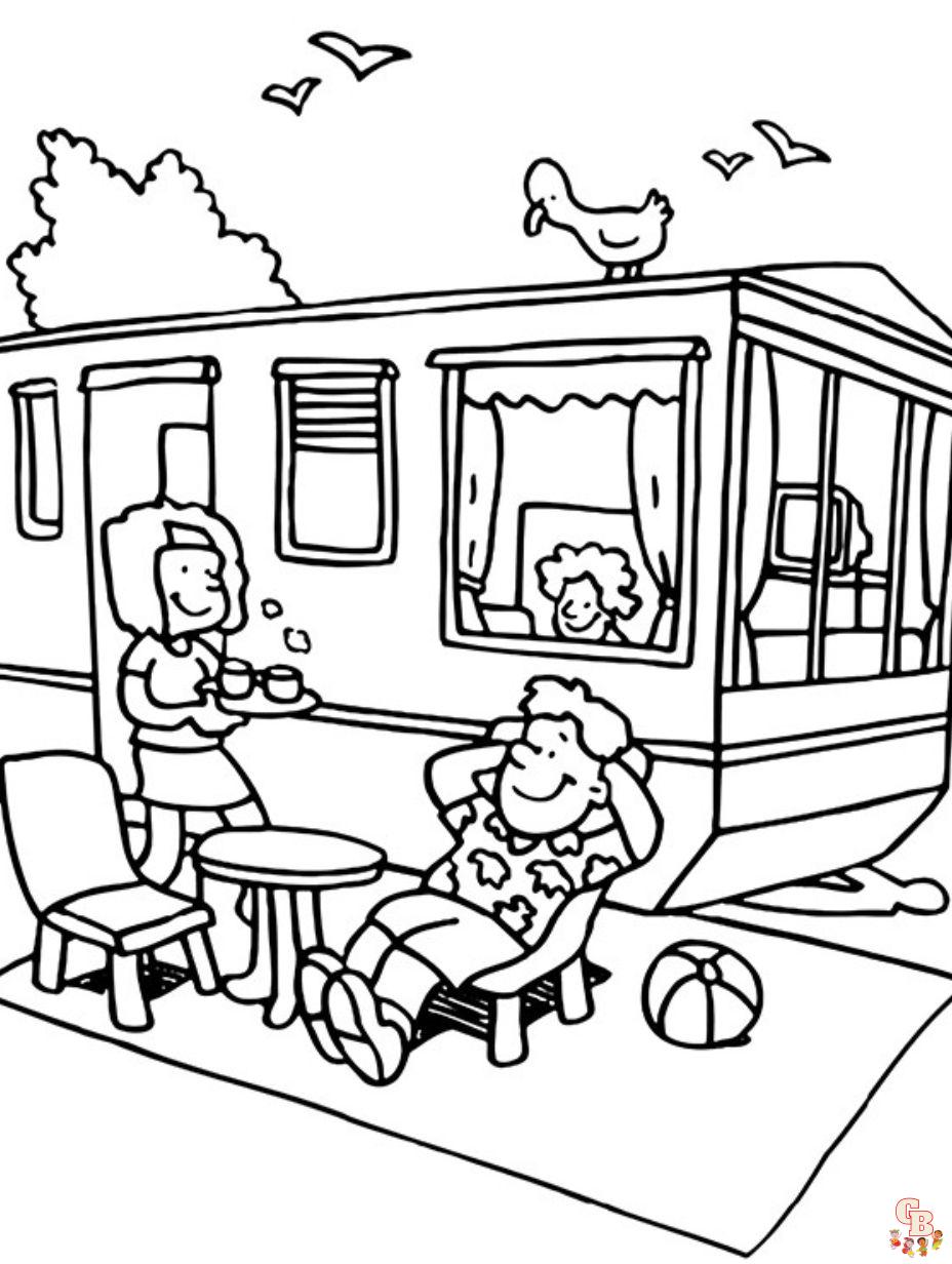 Free camping coloring pages for kids