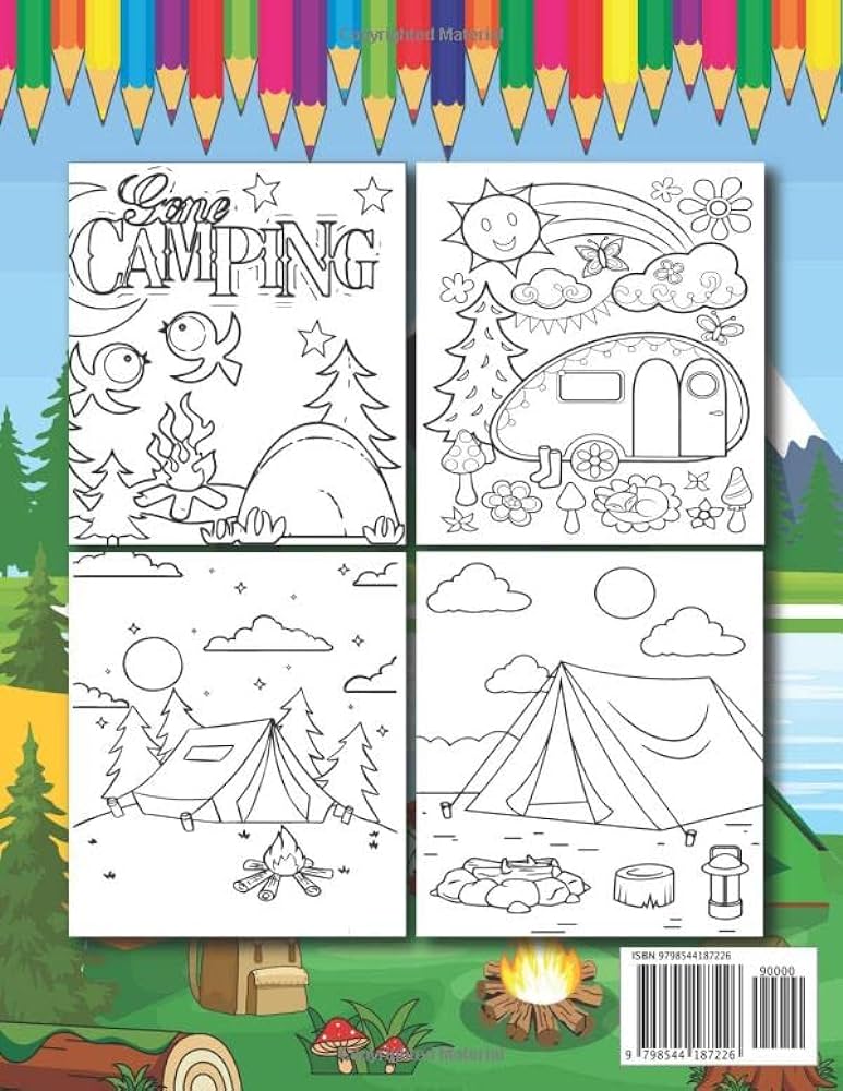 Mping coloring book for kids kids toddler mping coloring book mping gear mountains lakes outdoors adventures beautiful mppers coloring pages for mping book lovers publishing fatin moghada books