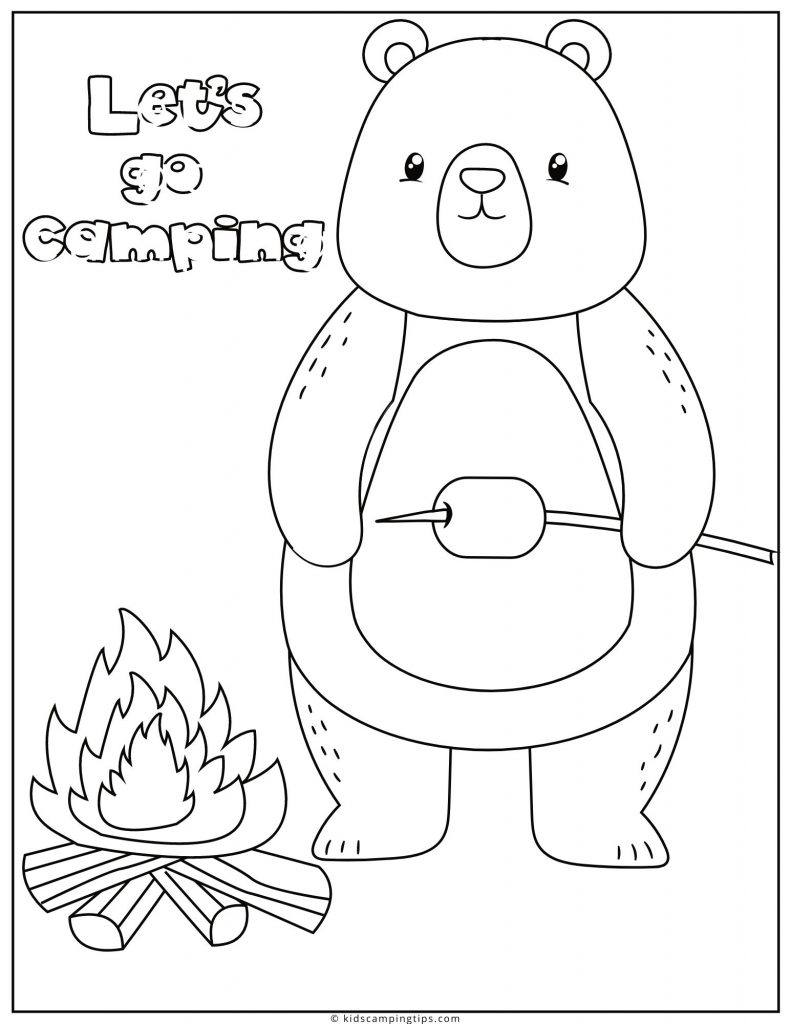 Free camping coloring pages