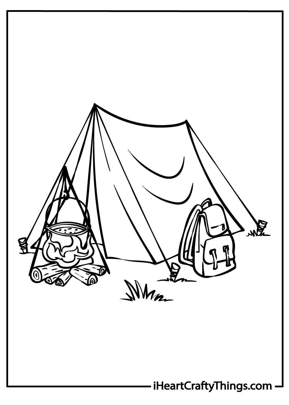 Camping coloring pages free printables