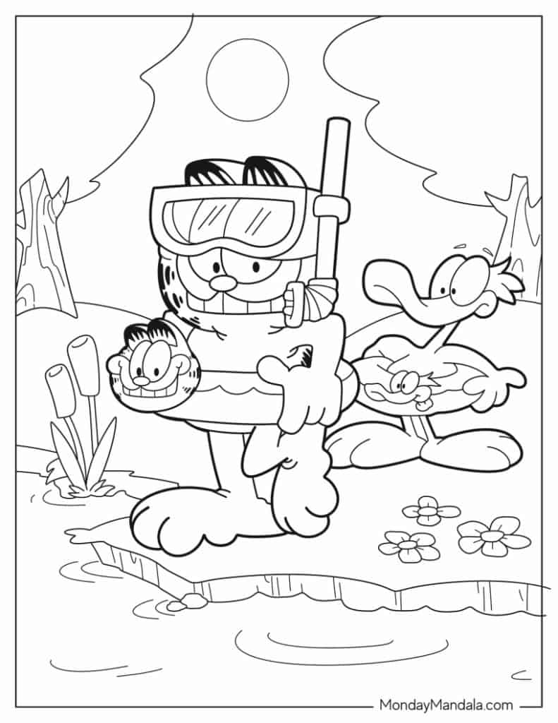 Garfield coloring pages free pdf printables