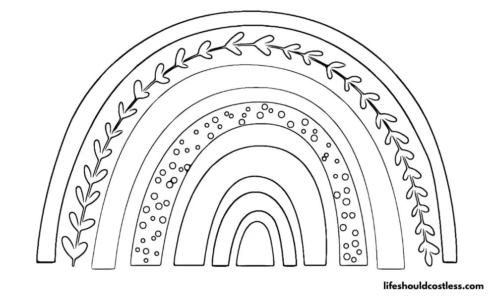 Rainbow coloring pages free printable pdf templates