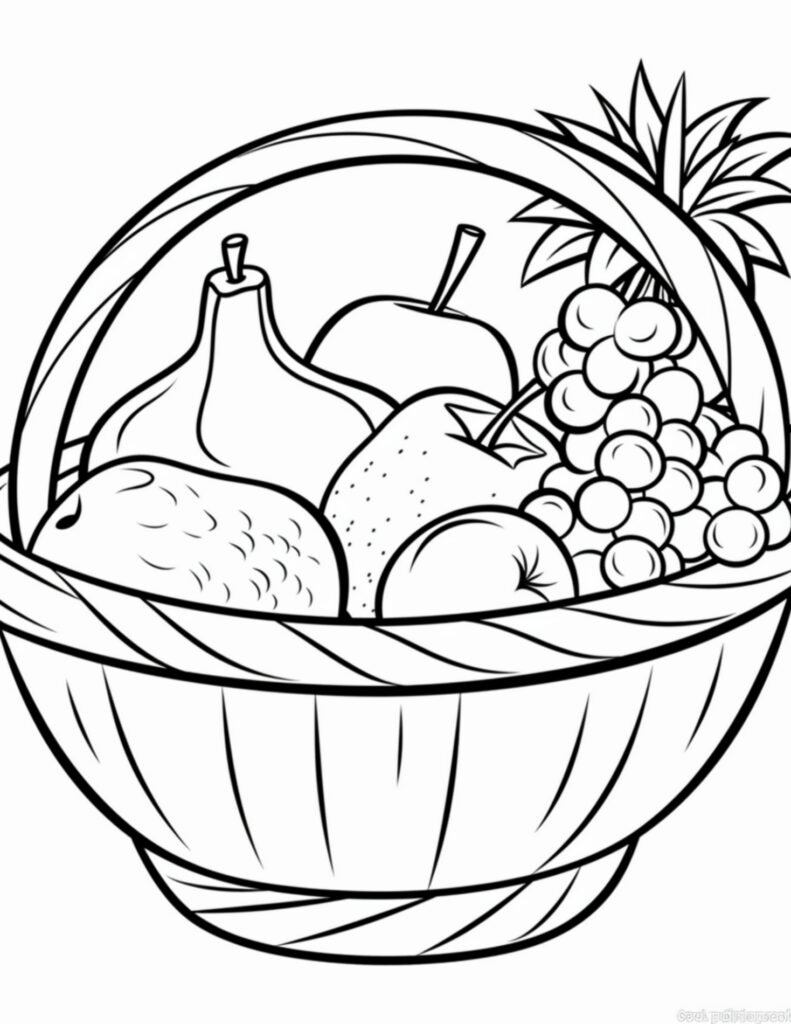 Fruit basket coloring pages