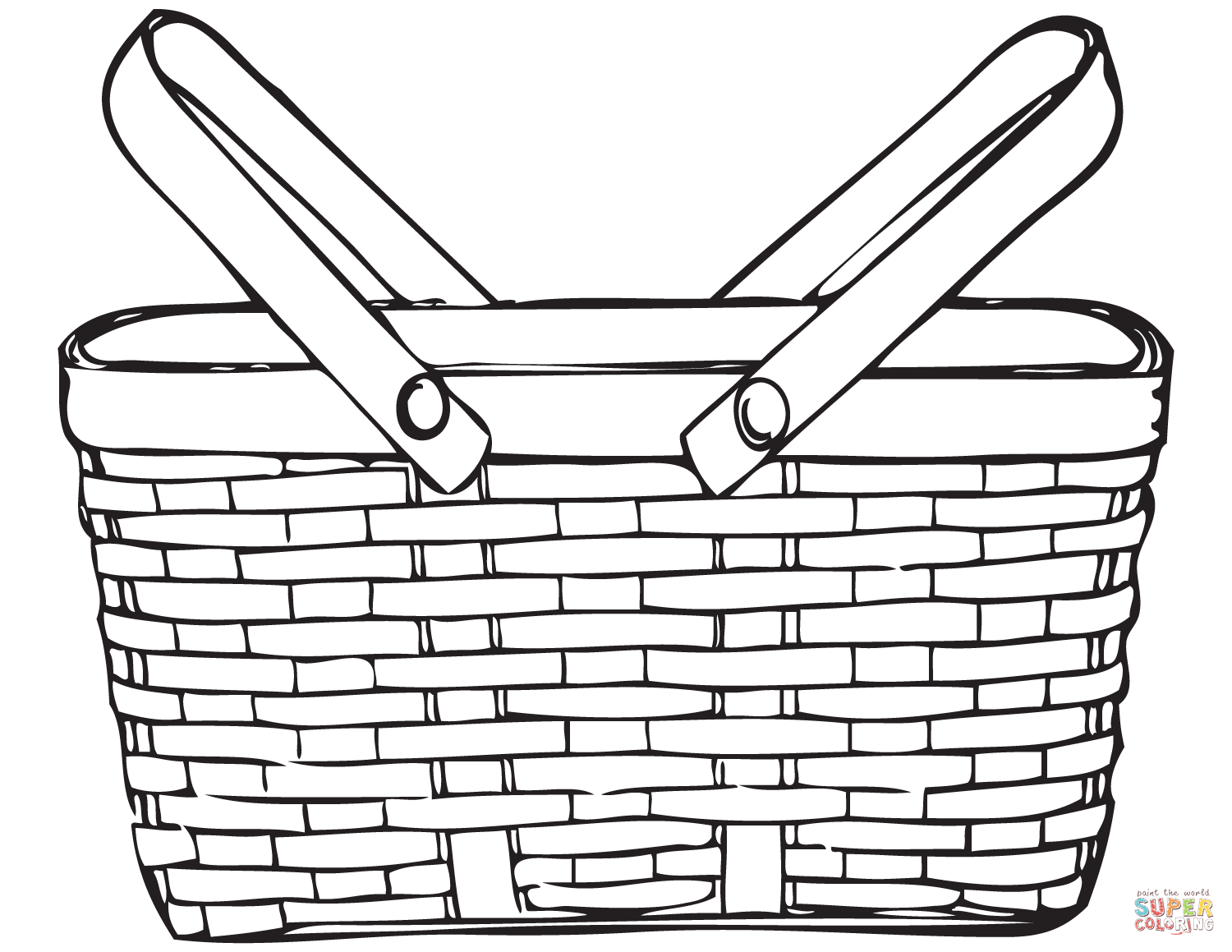 Basket coloring page free printable coloring pages